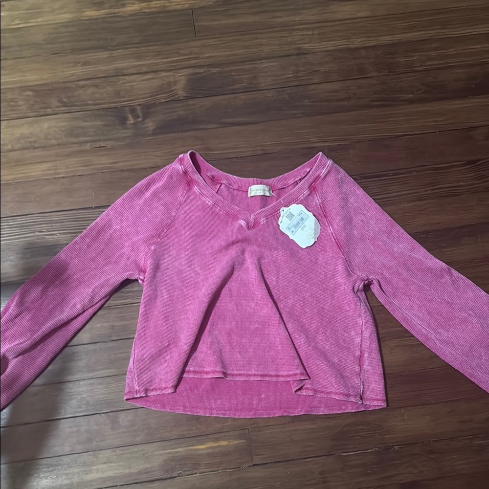 NWT Altar'd State Pink Long Sleeve Tee Soft Relaxed Fit